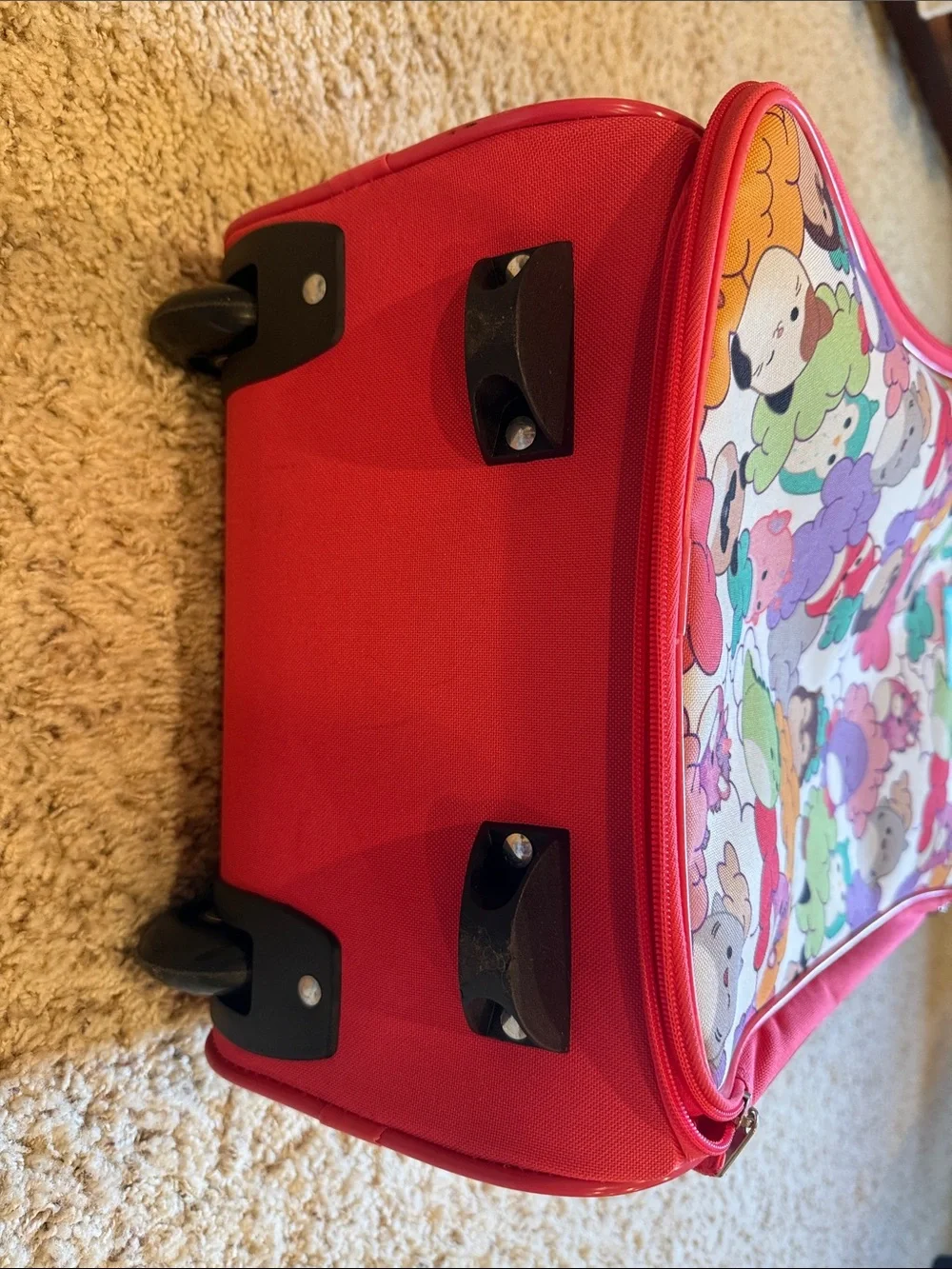 Squishmallows Pink-Trim Multicolor Cloud Characters Suitcase
